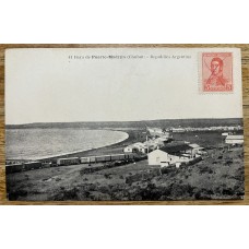 COMODORO RIVADAVIA CHUBUT EL FERROCARRIL ANTIGUA TARJETA POSTAL CIRCULADA 1922